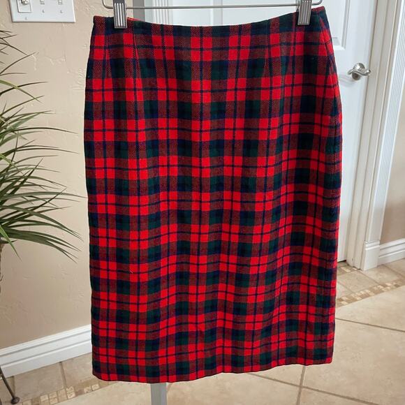 Vintage Pendleton Wool Plaid Skirt Pencil Straight Lined Small - Picture 1 of 6